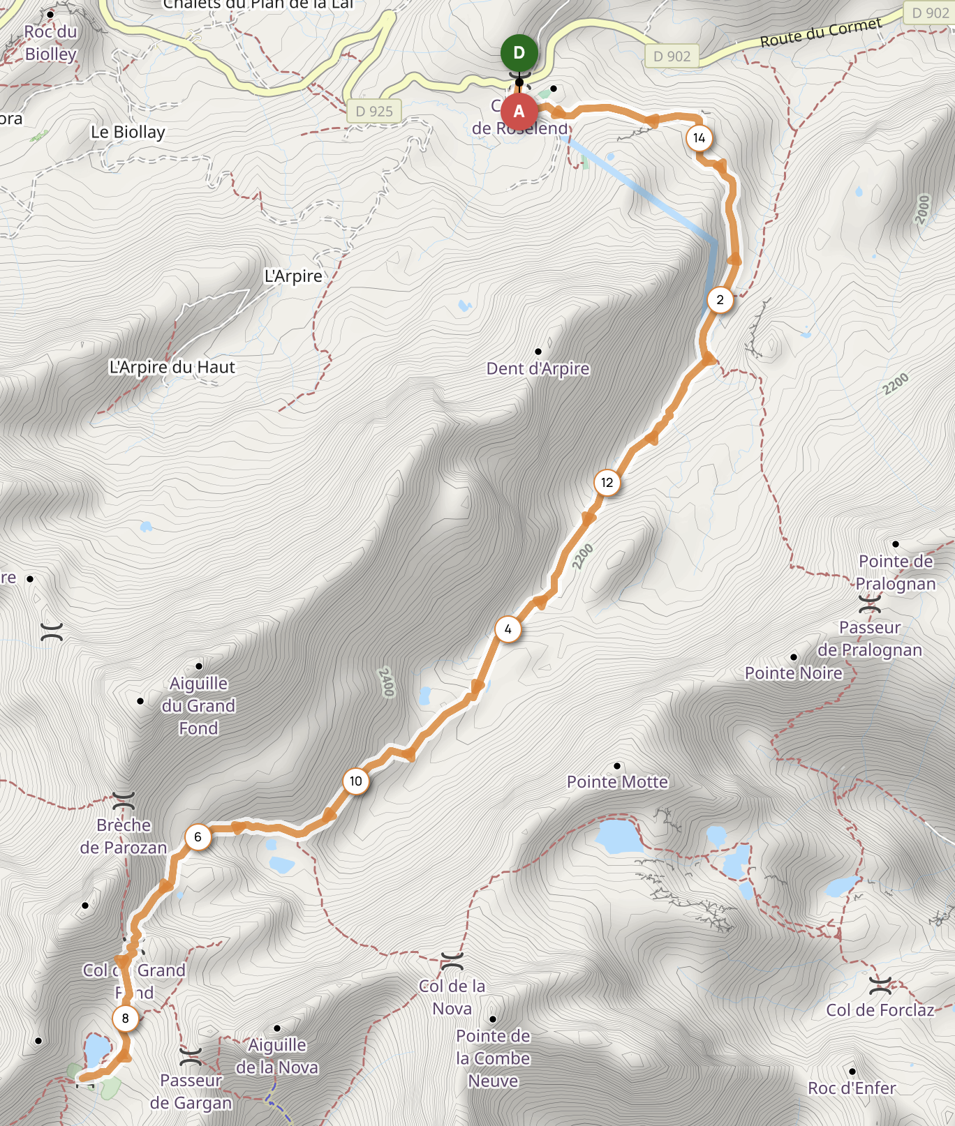 COL DE GRAND FOND & LAC PRESSET — carte