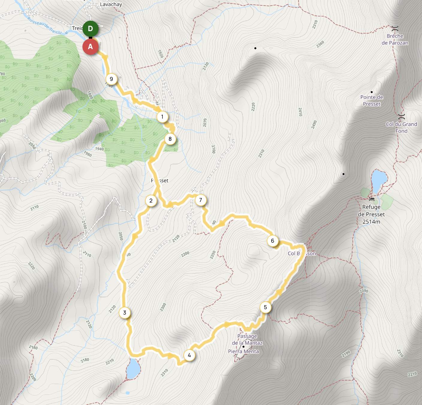 LA PIERRA MENTA & LE LAC SAINT AMOUR — carte