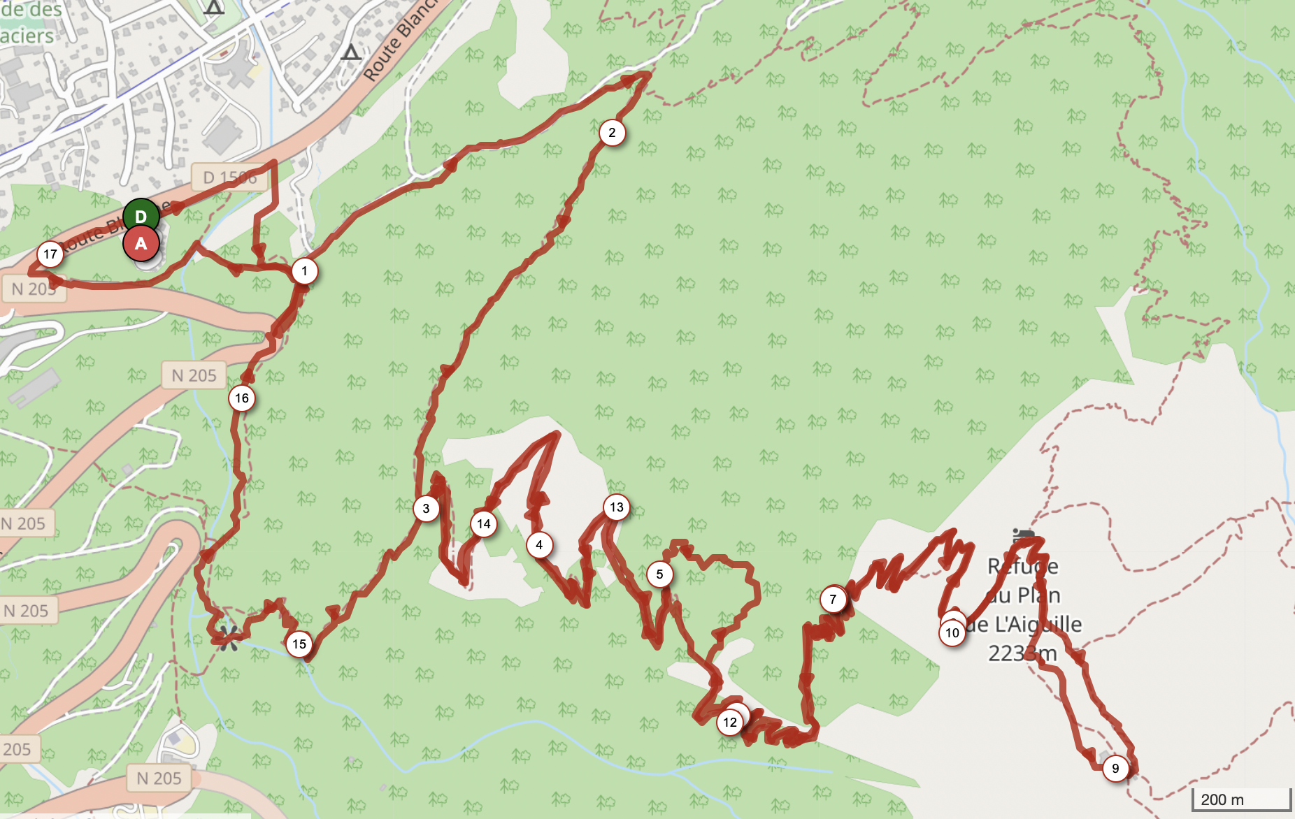 REFUGE ET PLAN DE L'AIGUILLE — carte