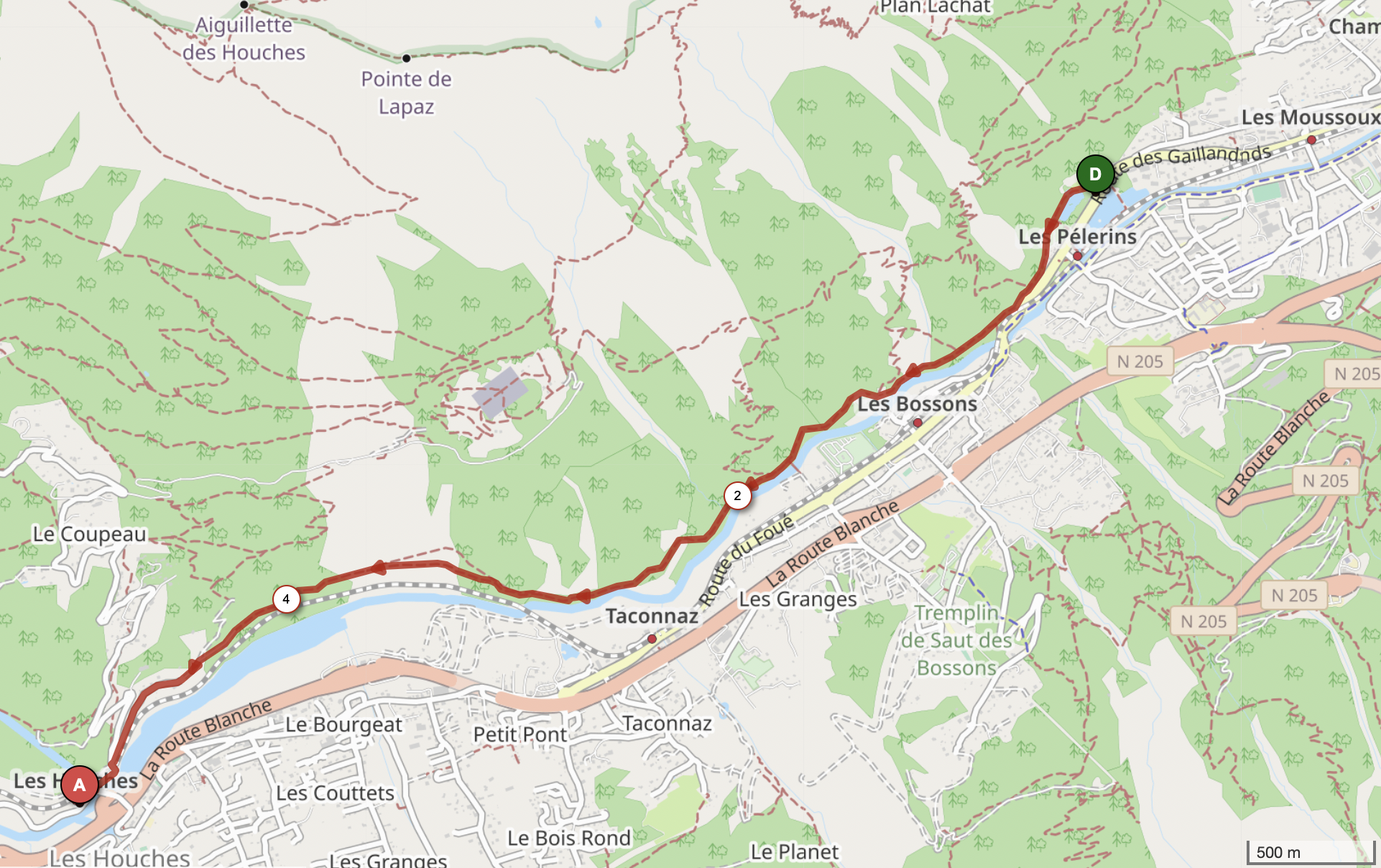 CHAMONIX - LES HOUCHES — carte