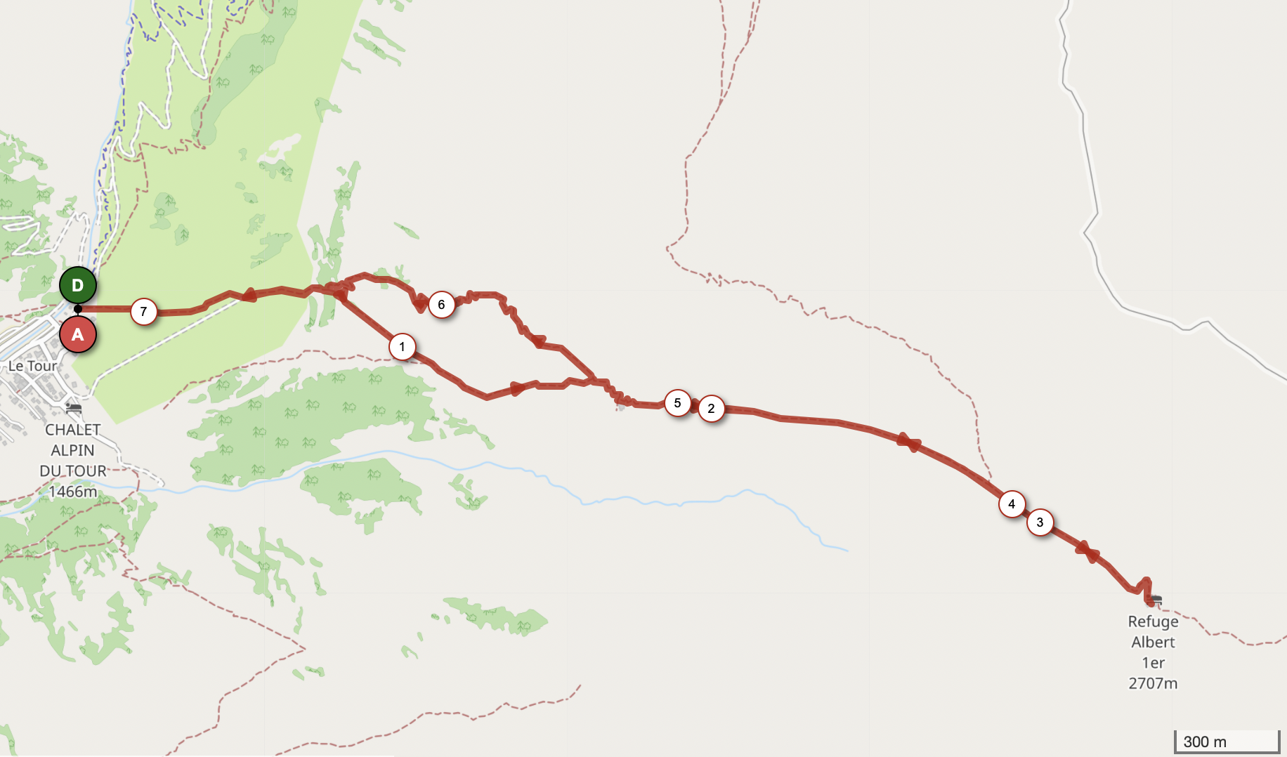 ALBERT 1ER ET GLACIER DU TOUR — carte