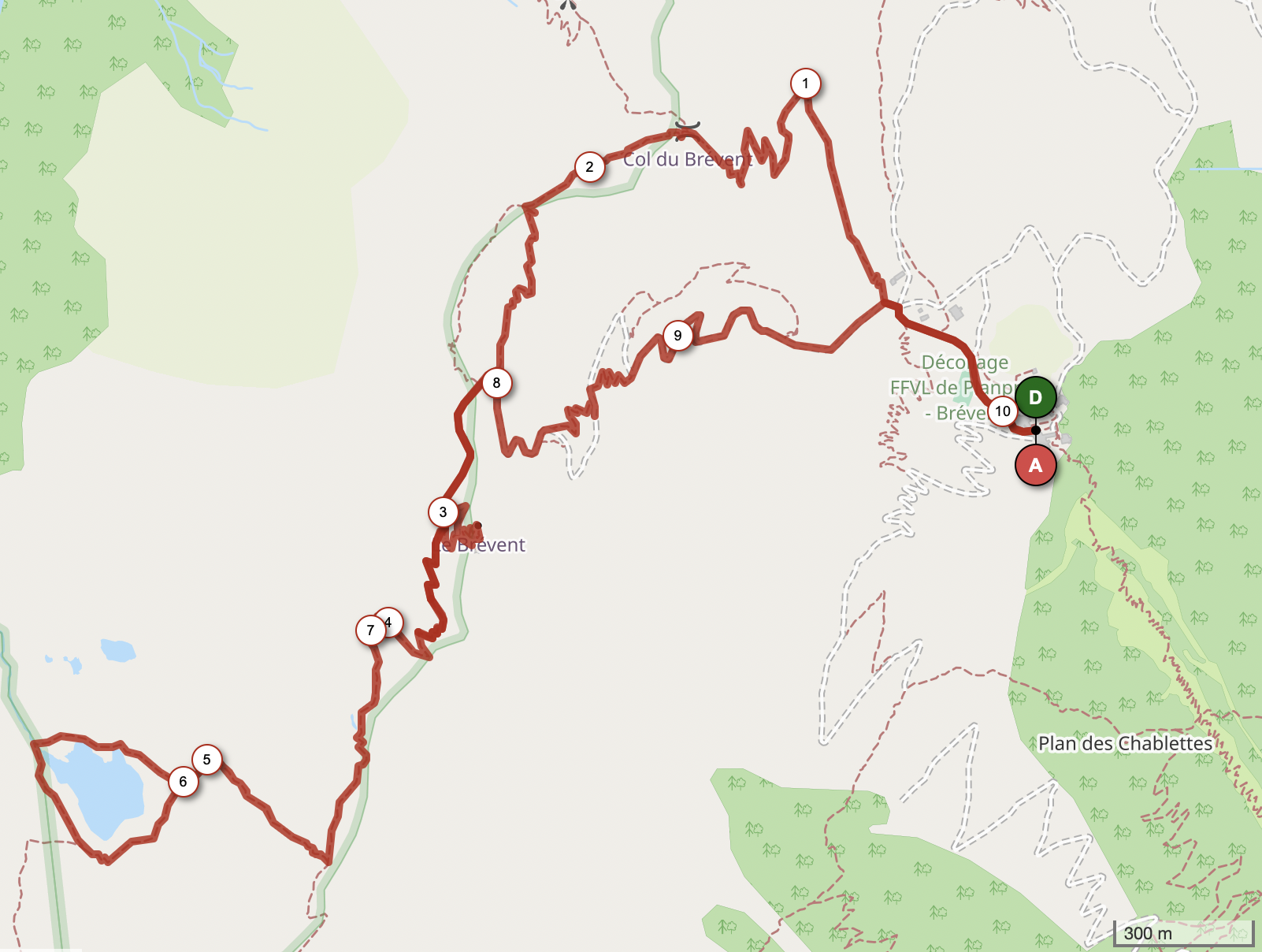COL, MONT ET LAC D BRÉVENT — carte