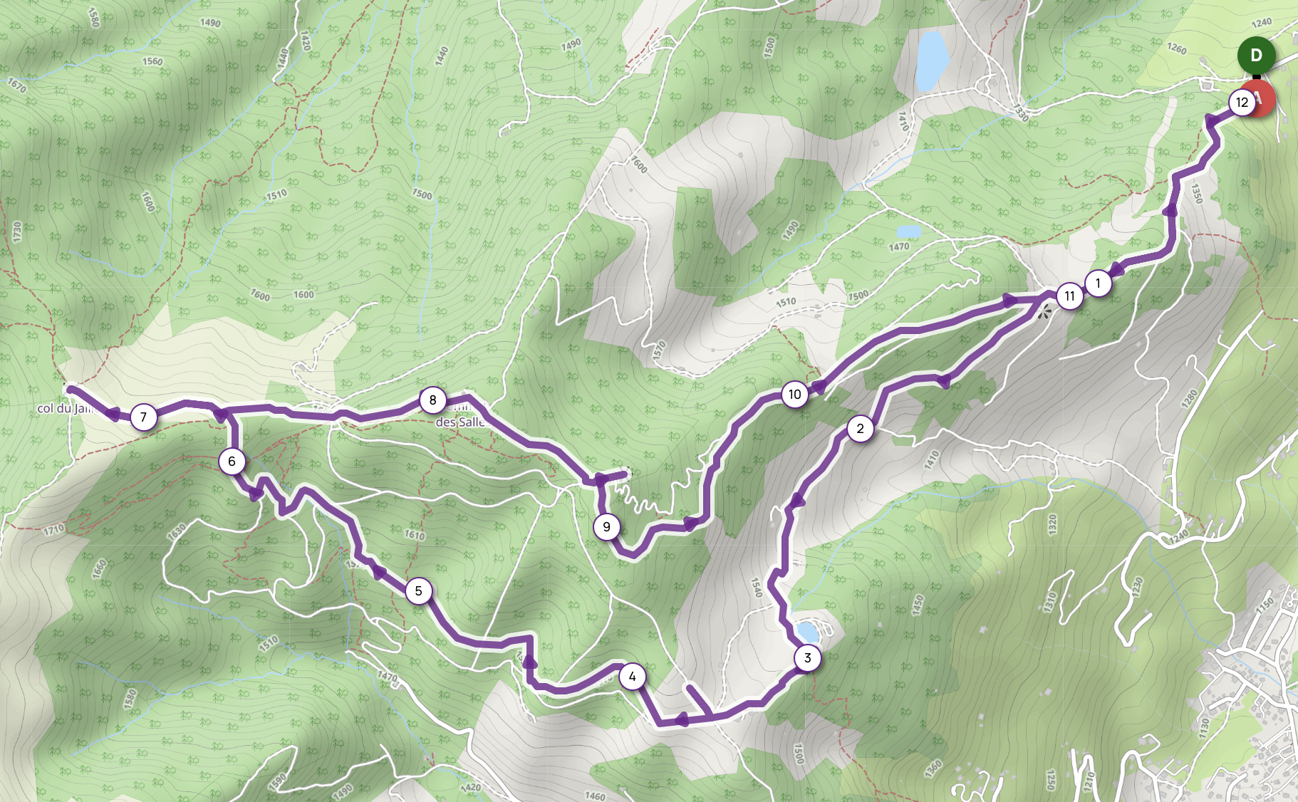 CROIX DE COMBLOUX & COL DU JAILLET — carte