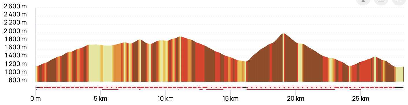 TOUR DES TËTES SUR LES HAUTEURS DE COMBLOUX — profil altimétrique
