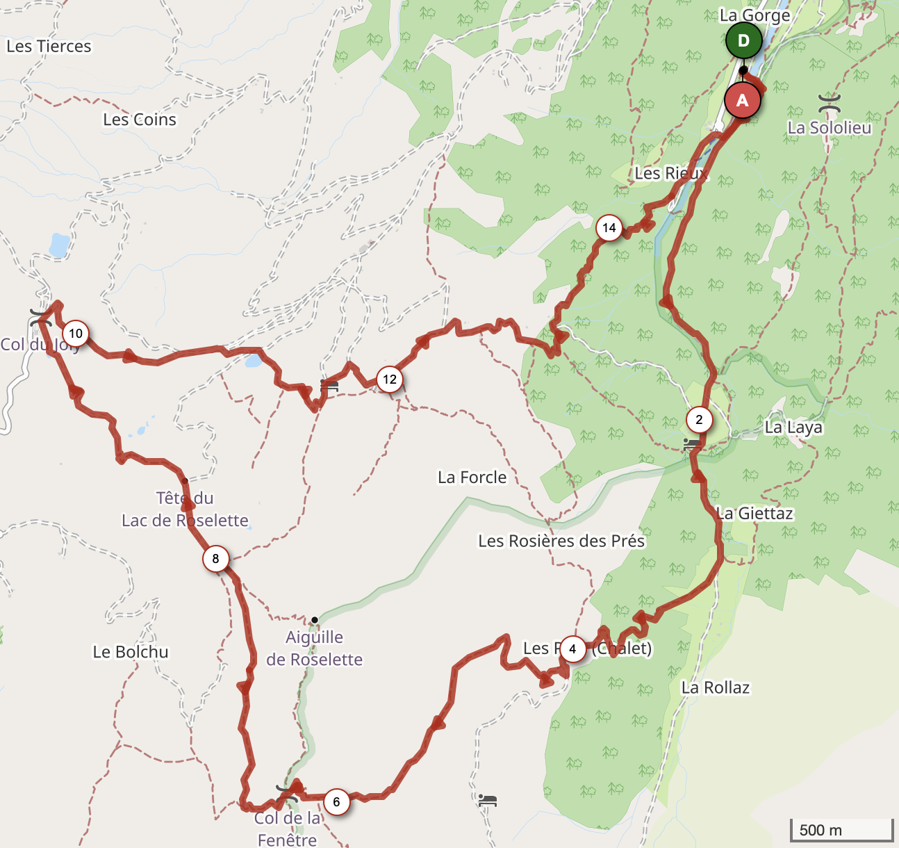 BOUCLE DU COL DE LA FENÊTRE — carte