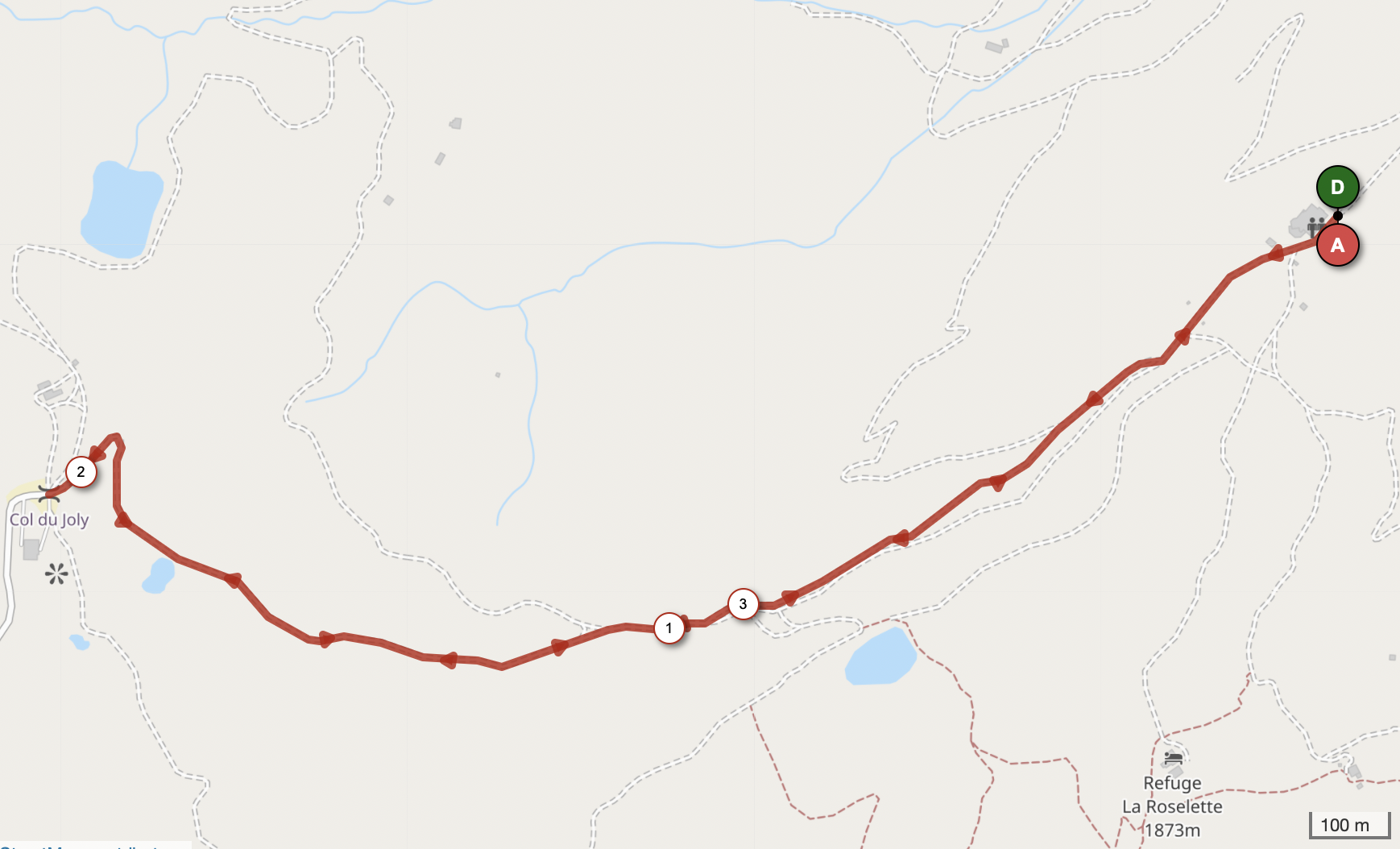 COL DU JOLY DEPUIS LE SIGNAL — carte