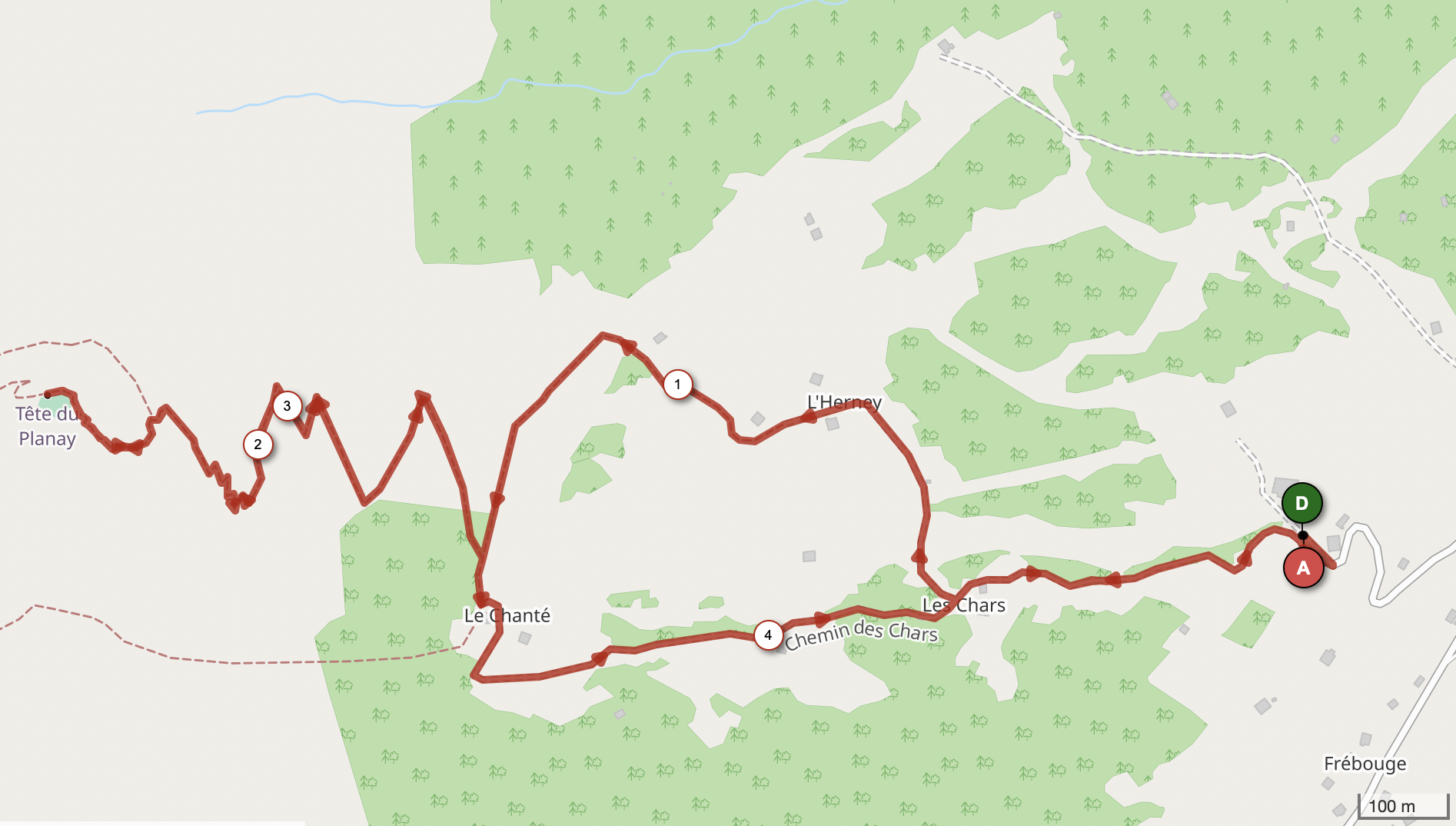 Tête du Planay — carte