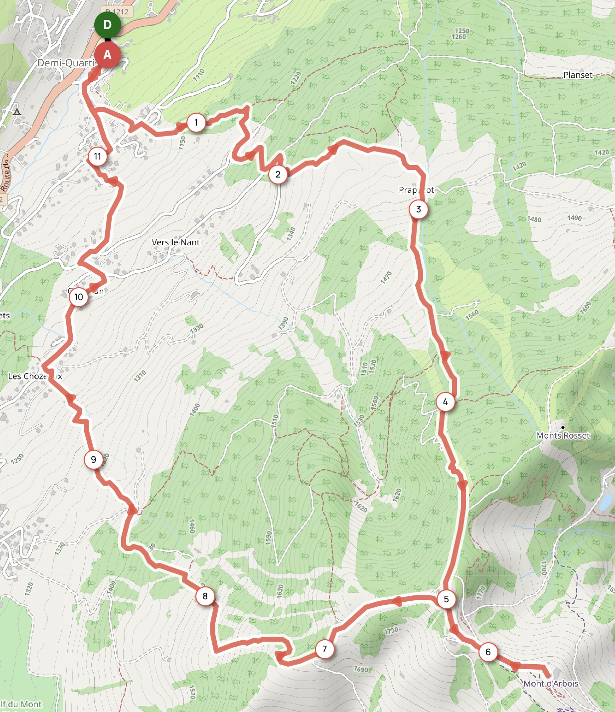 MONT D'ARBOIS — carte