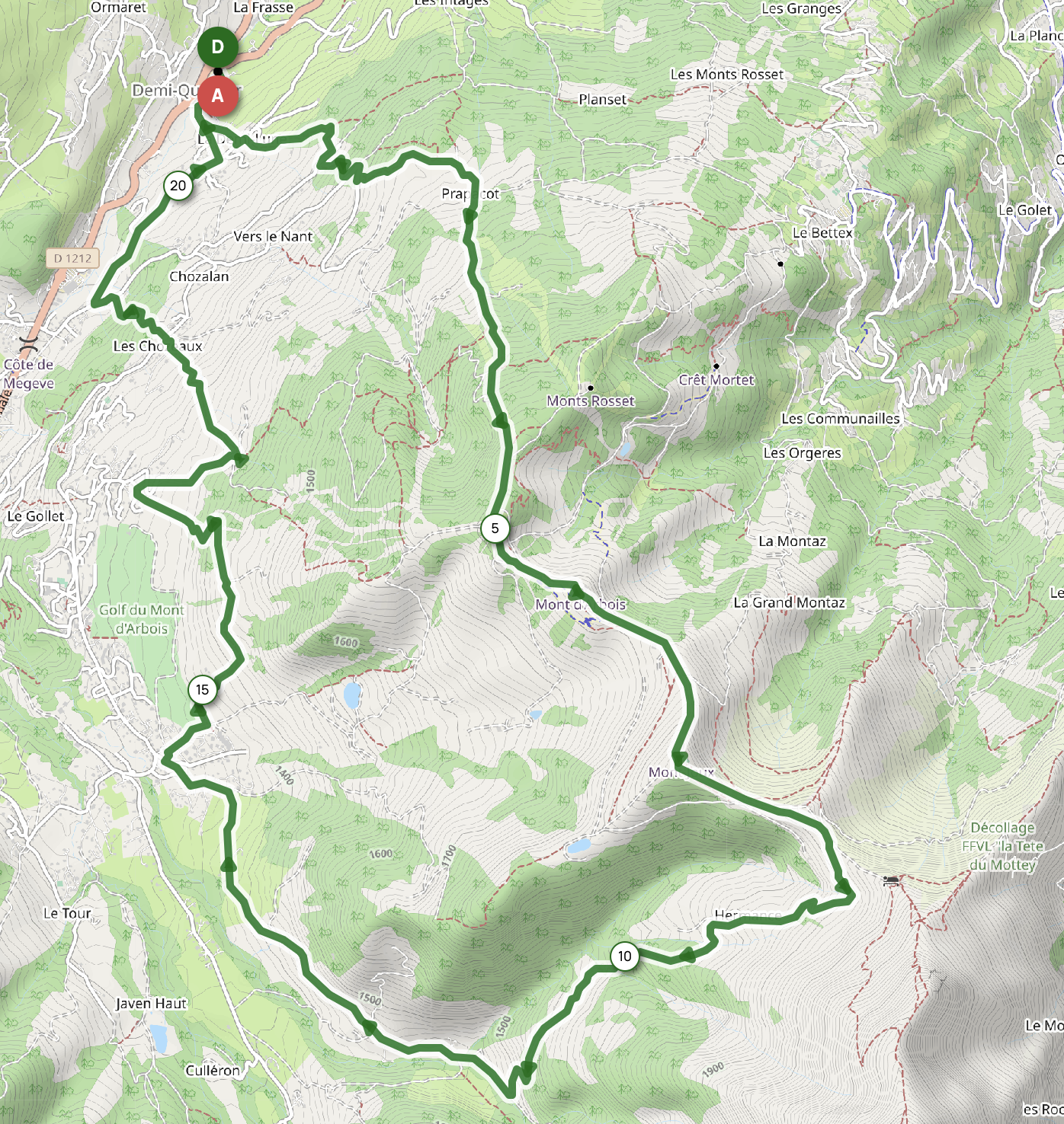 BELVÉDÈRE DU MONT D'ARBOIS & JOUX - ALPAGE D'HERMANCE — carte