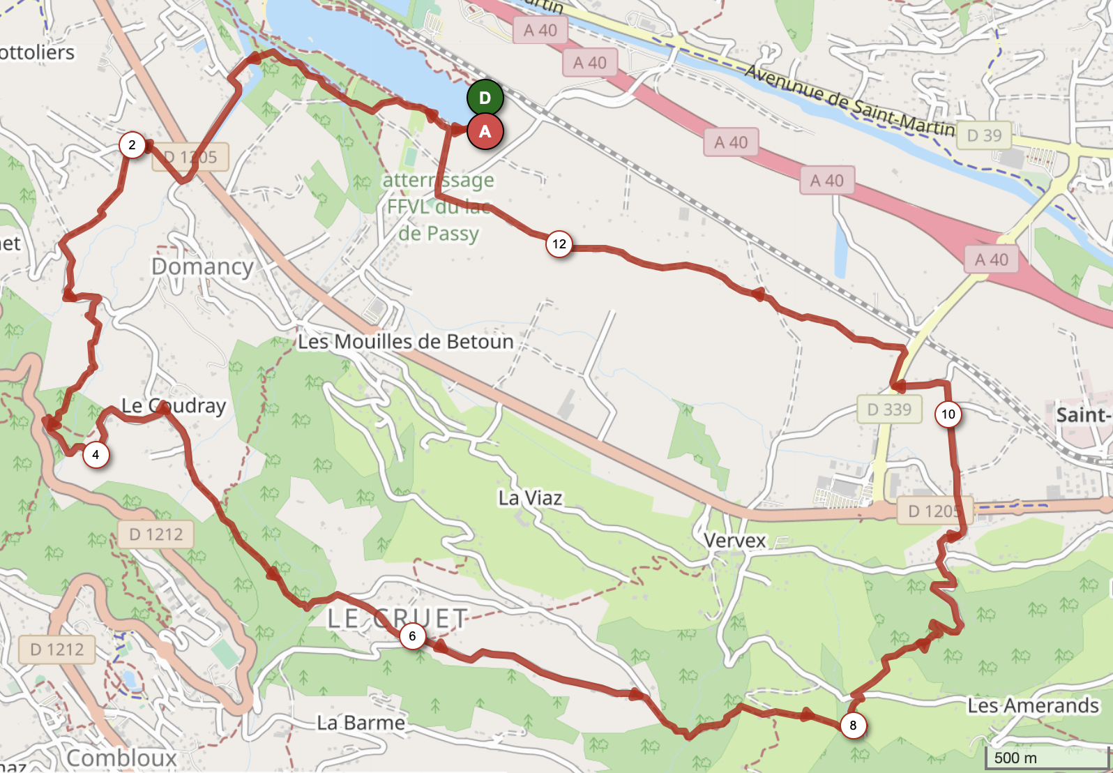 RONDE DE DOMANCY - LAC DE PASSY — carte