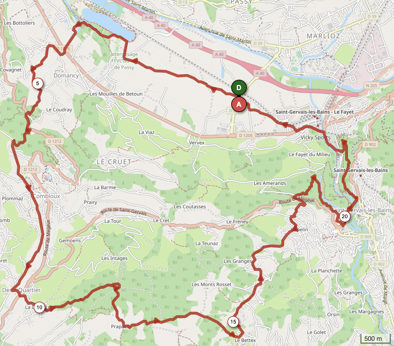 BOUCLE DU BETTEX — carte