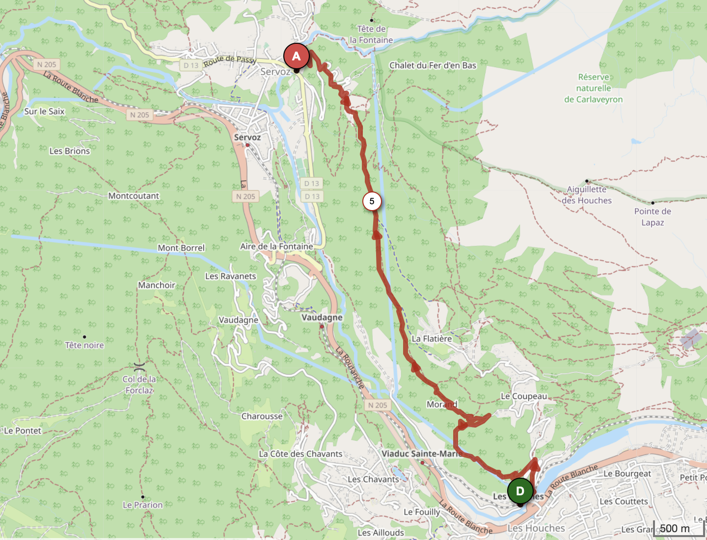LES HOUCHES À SERVOZ — carte