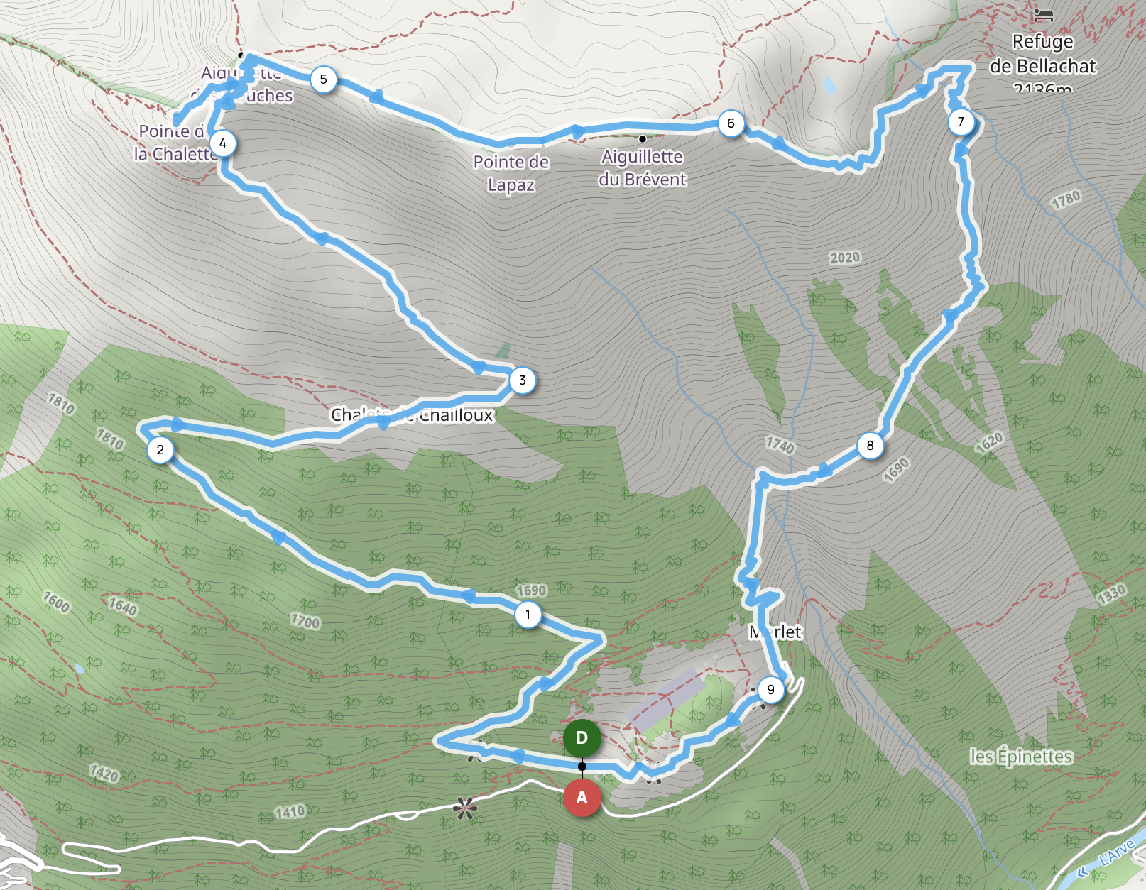 POINTE DE LA CHALETTE & LAPAZ — carte