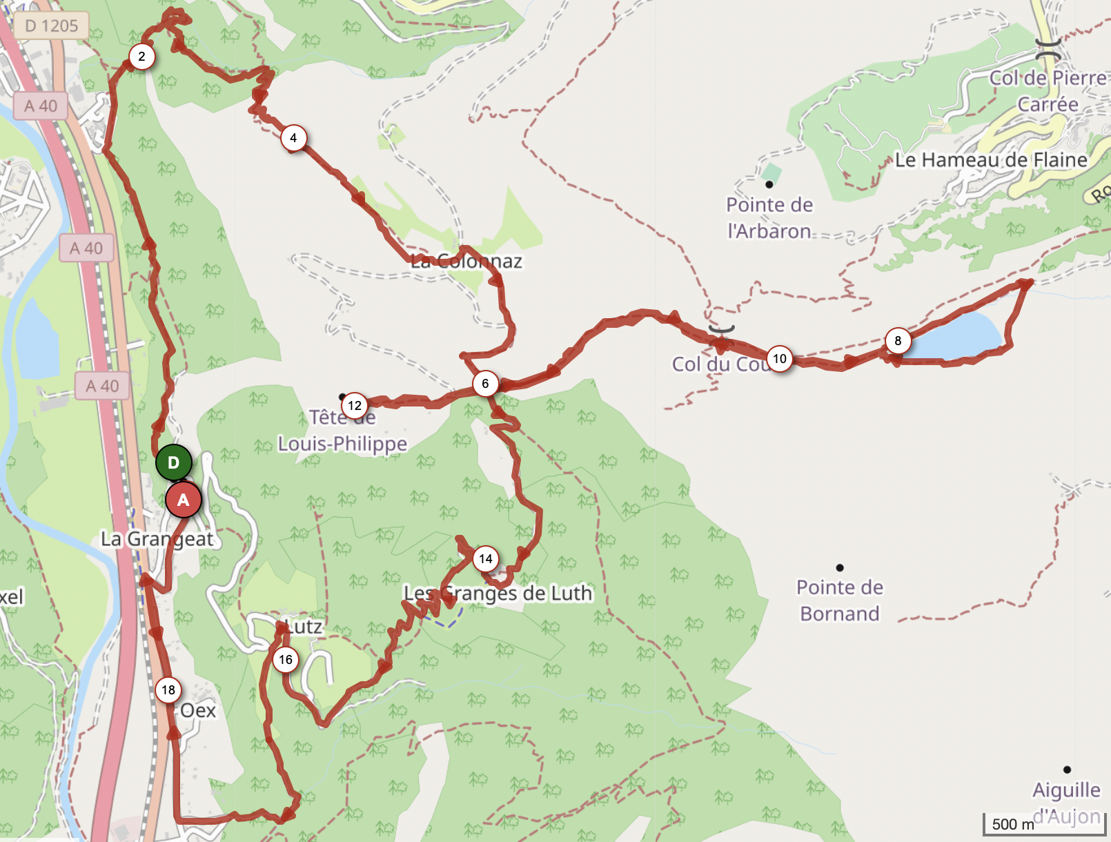 TÊTE LOUIS PHILIPPE ET LAC DE FLAINE — carte