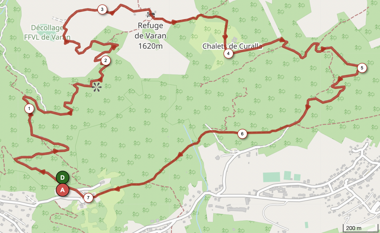 CHALETS DE VARAN ET CURALLAZ — carte