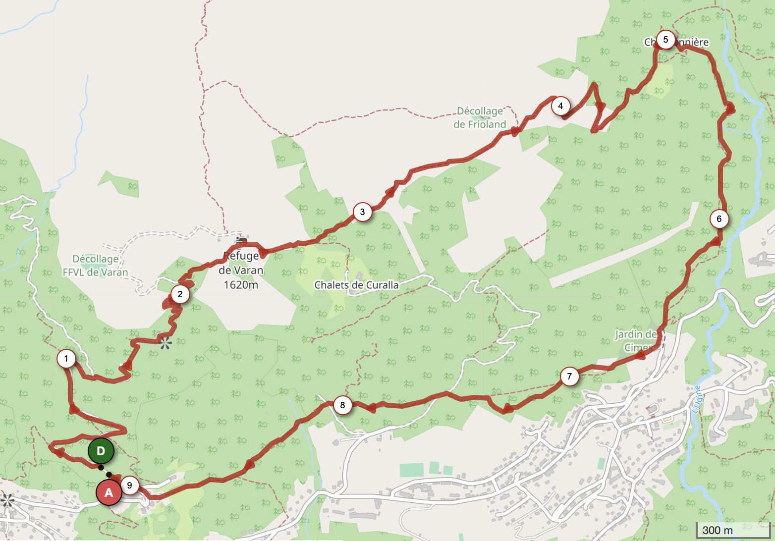 CHALETS DE VARAN ET CHARBONNIÈRE — carte