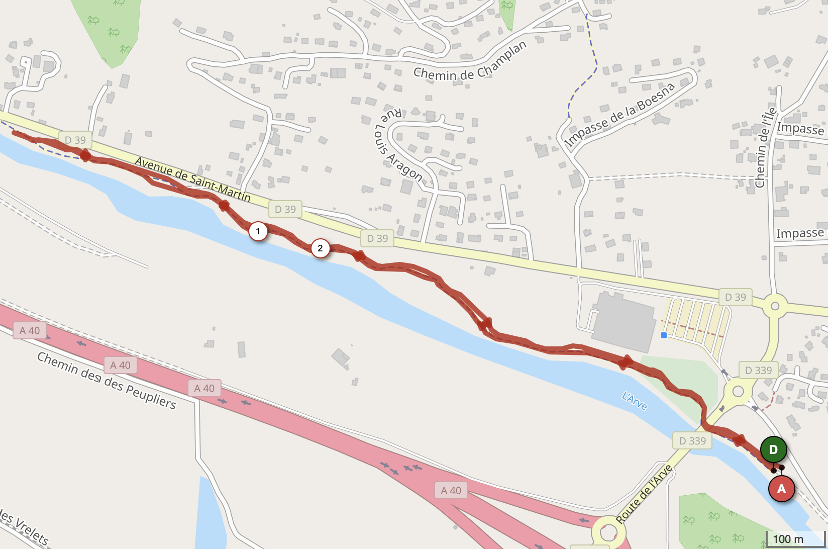 AU BORD DE L’ARVE — carte