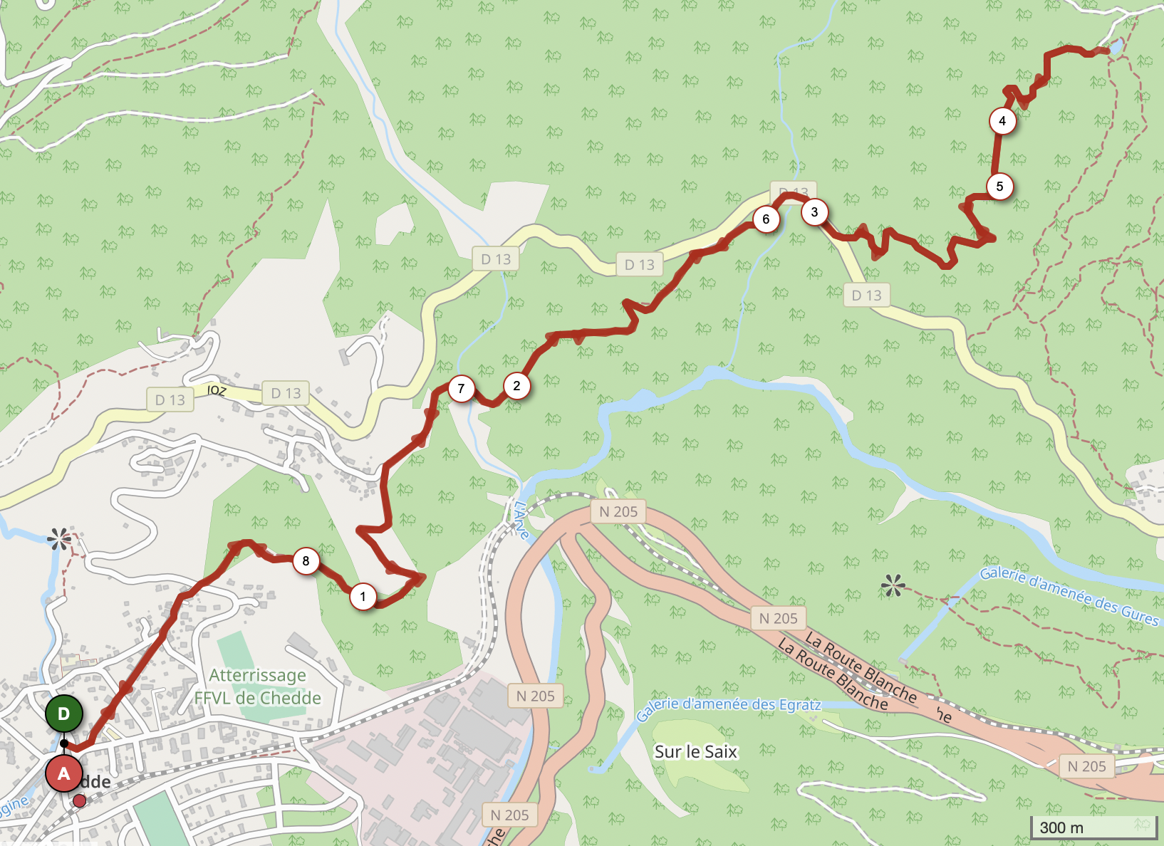 LAC DES FINS SOUDANS DEPUIS CHEDDE — carte