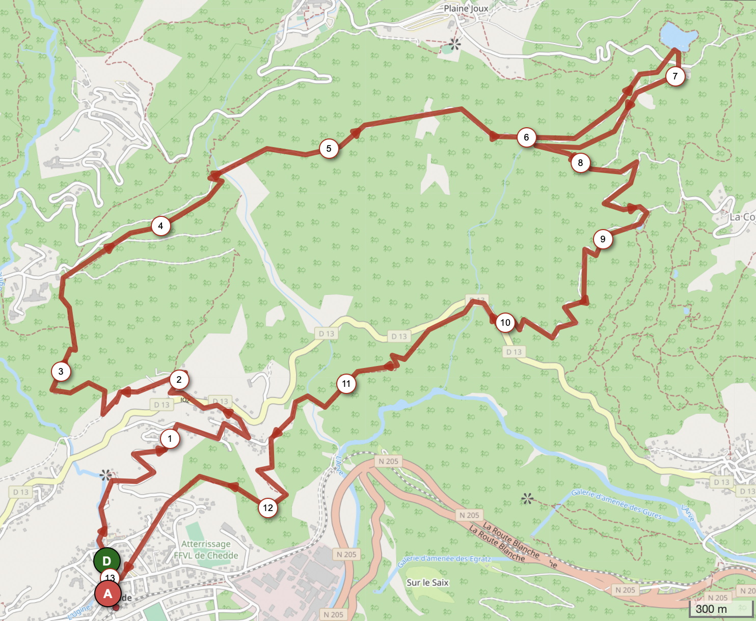 BOUCLE - LAC VERT ET LAC DES FINS SOUDANS — carte