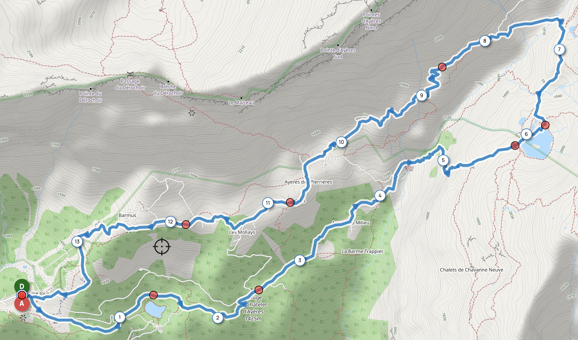 LAC DE PORMENAZ & CHALETS DES AYÈRES — carte
