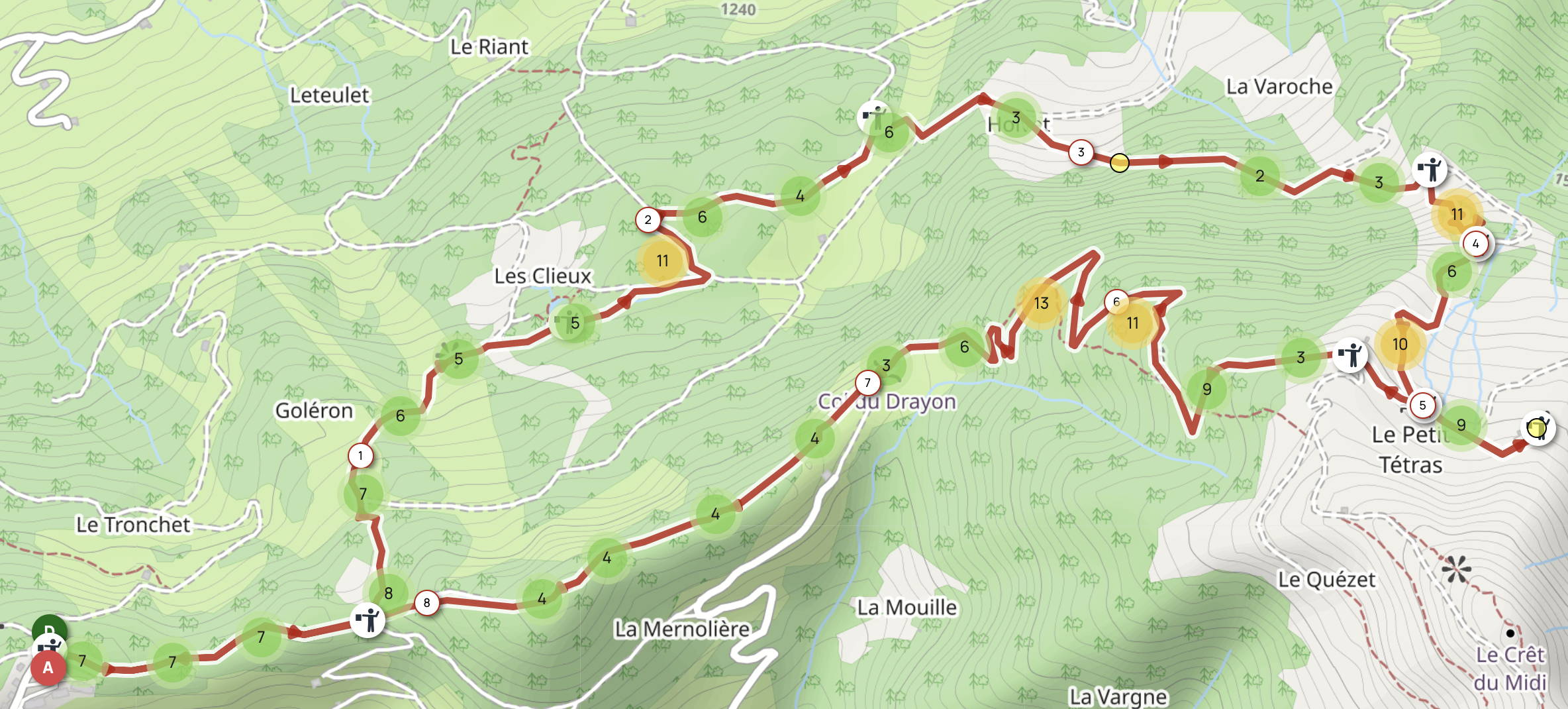 LAC DES ÉVETTES ET REFUGE DU PETIT TÉTRAS — carte