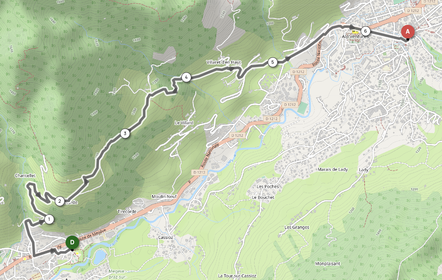 DE PRAZ SUR ARLY À MEGEVE — carte