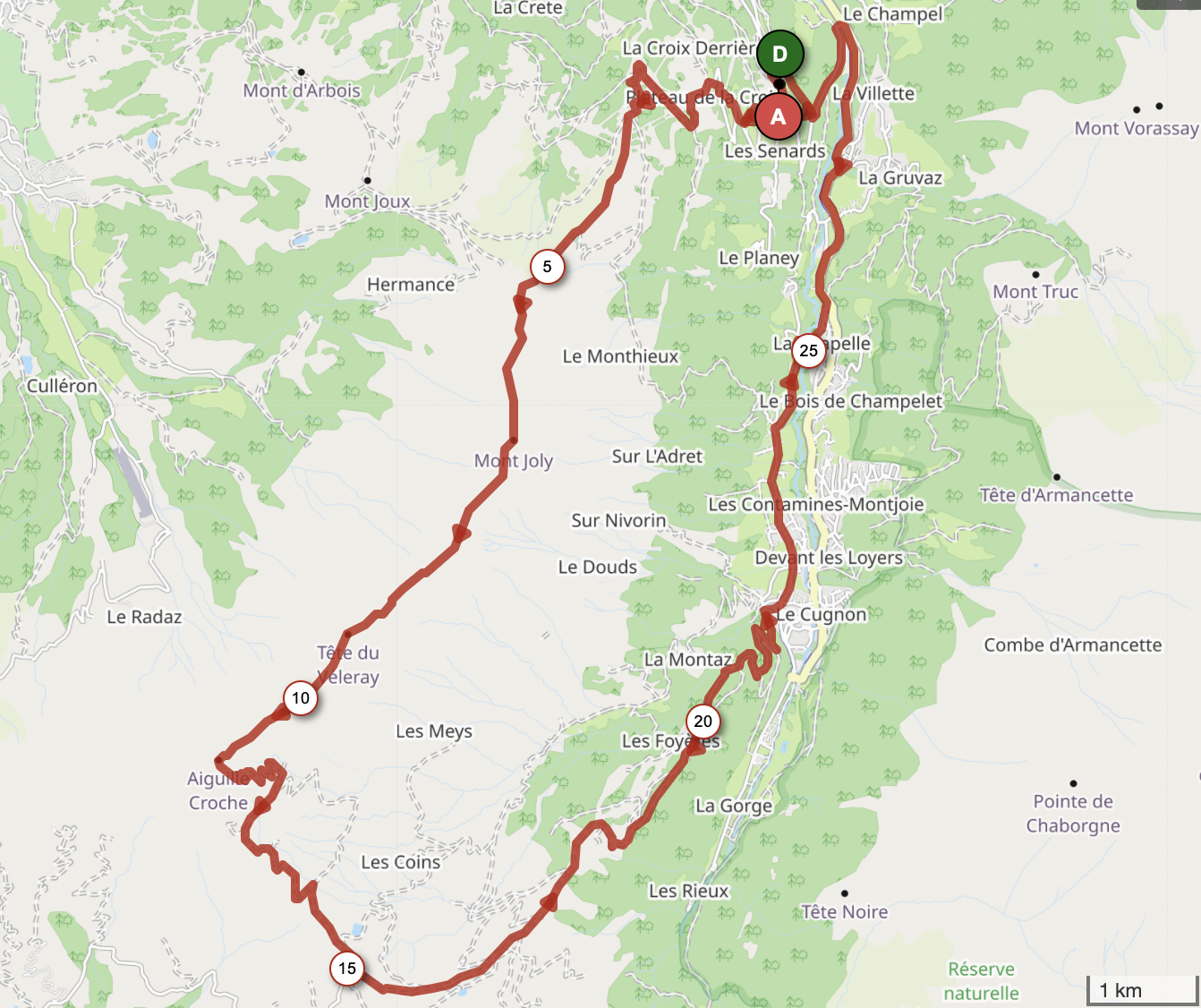 MONT JOLY ET AIGUILLE CROCHE — carte