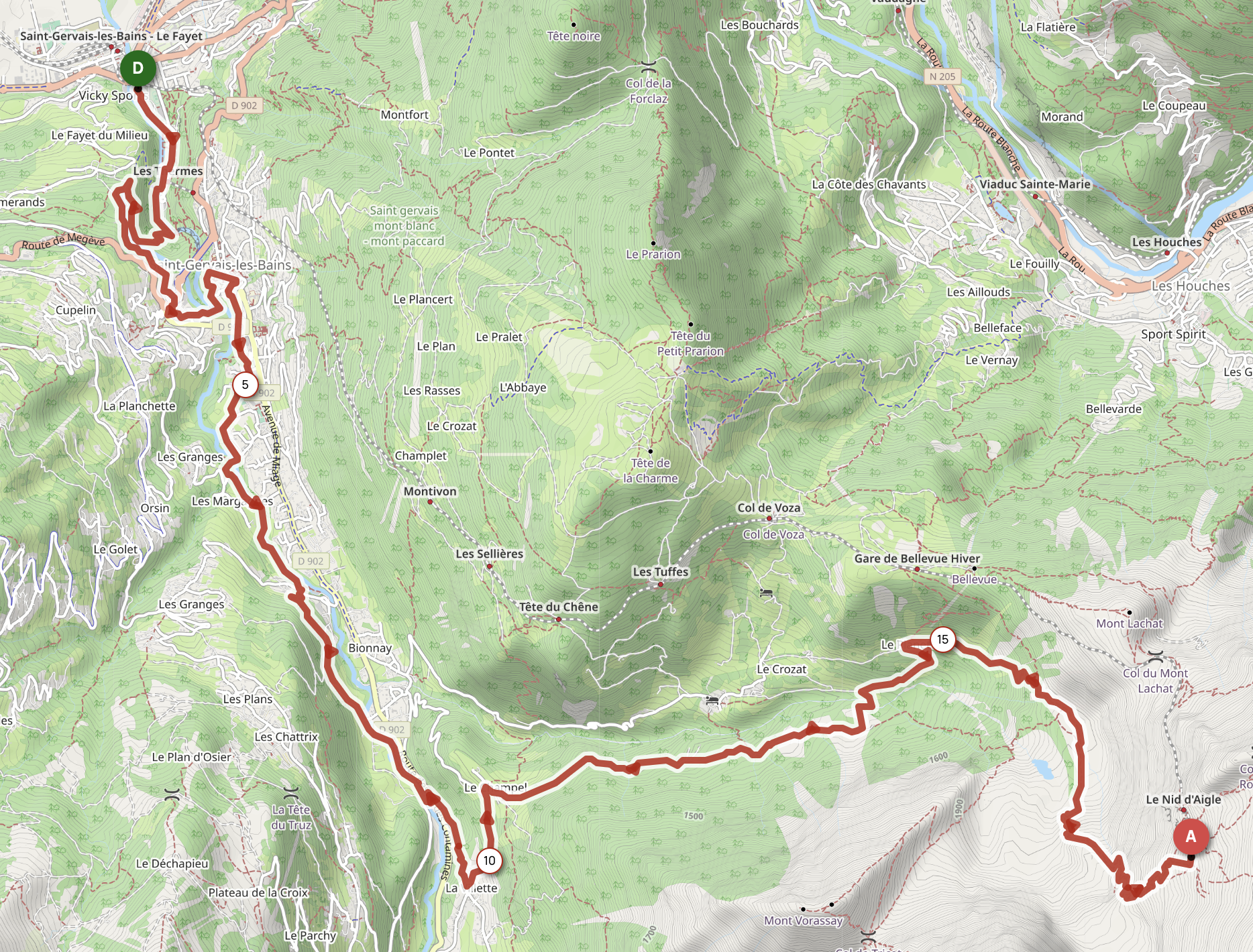 MONTÉE DU NID D'AIGLE — carte
