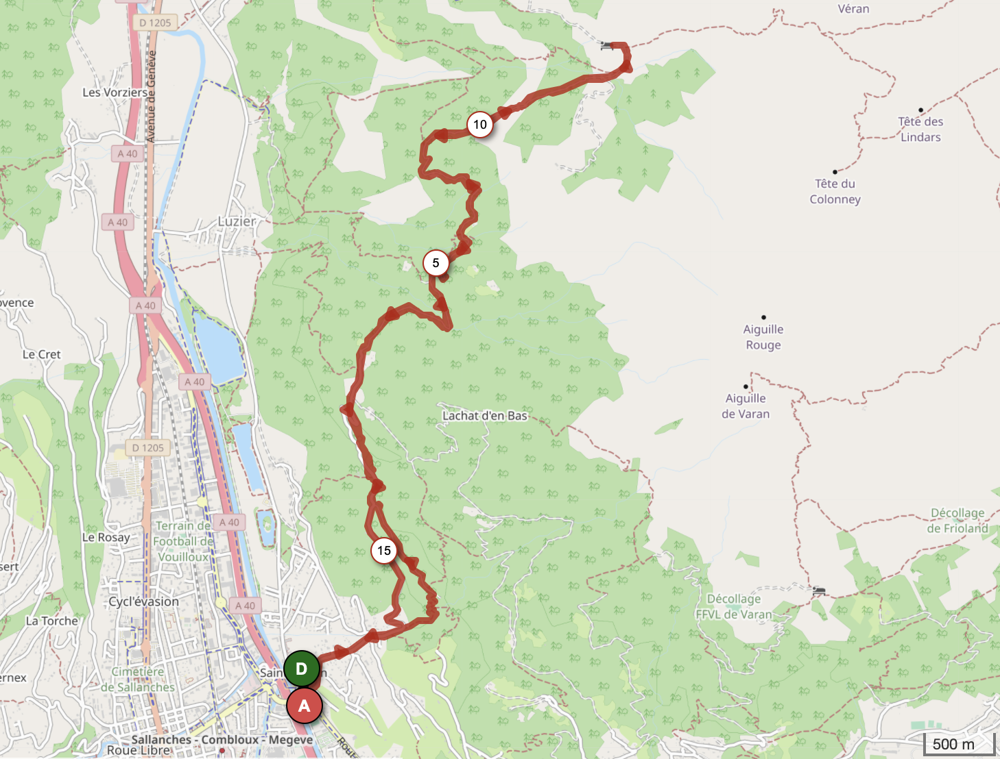 REFUGE DE VERAN ET PETIT ET GRAND ARVET — carte