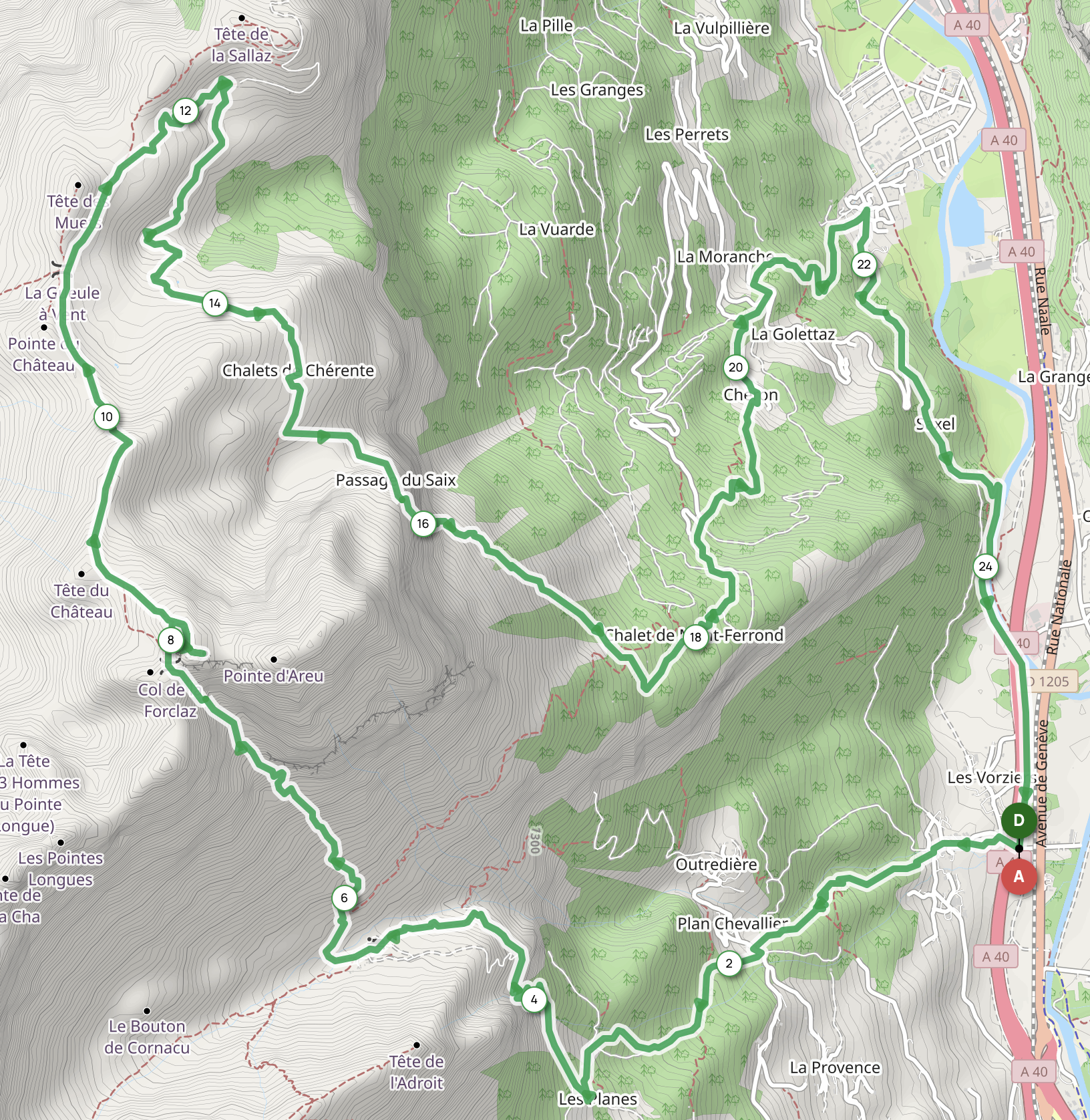 GRAND TOUR D'AREU — carte