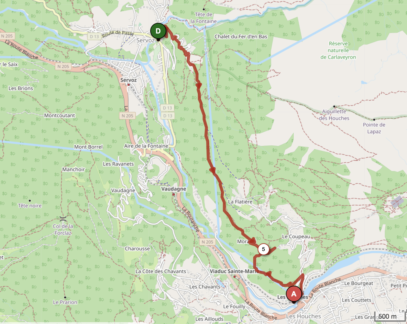 DE SERVOZ AUX HOUCHES — carte