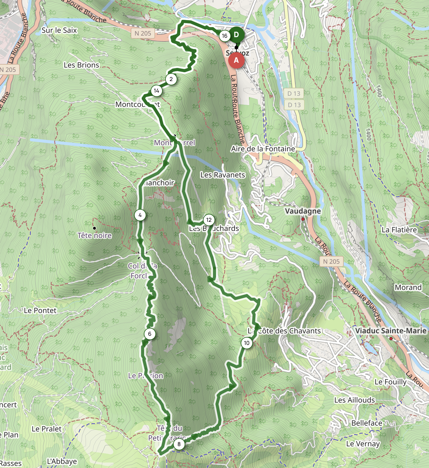 PRARION DEPUIS SERVOZ — carte