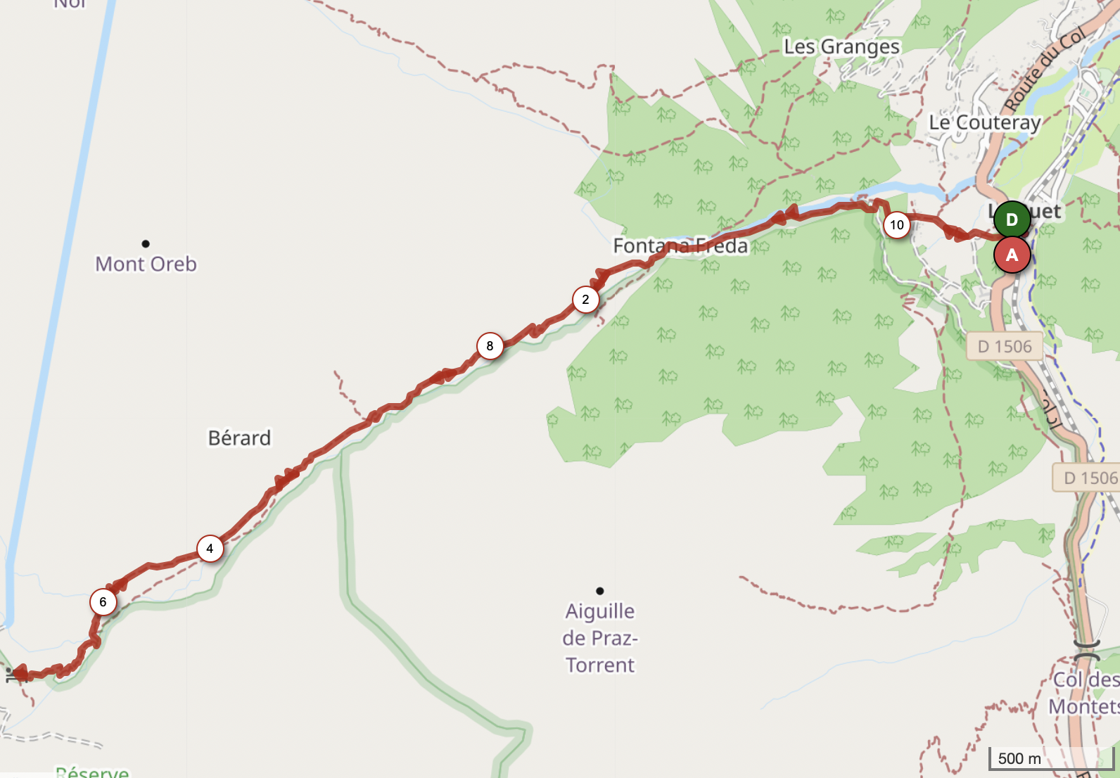 REFUGE DE LA PIERRE À BÉRARD — carte