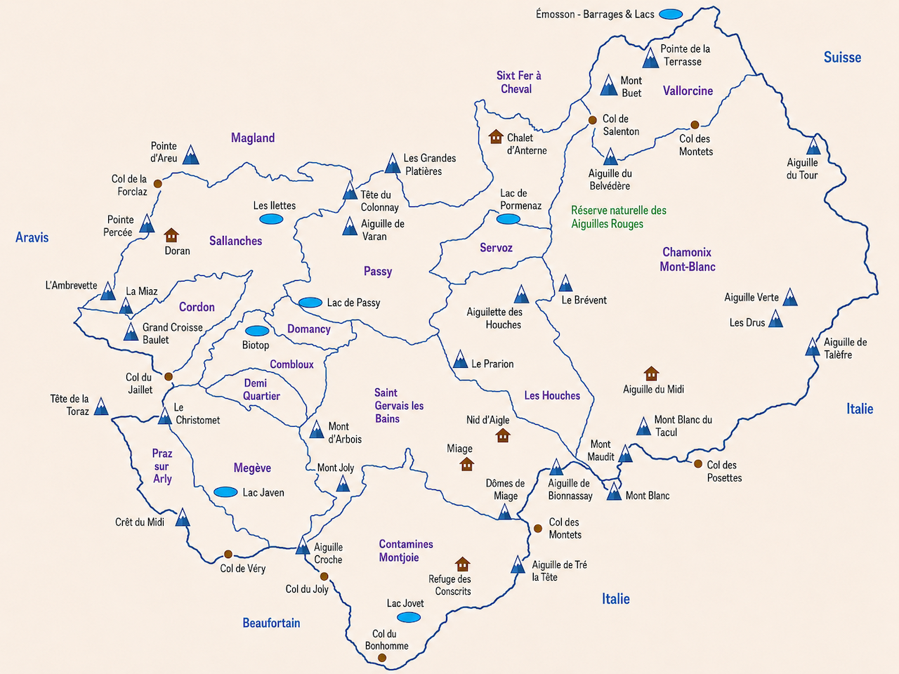 Carte du Pays du Mont-Blanc